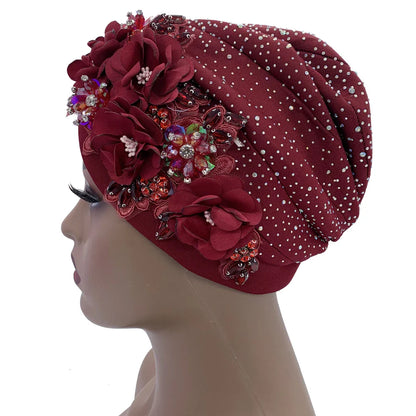 Trendy African Turban Cap in a sweet girl style, meticulously designed with slight stretch for an elegant and flattering look.