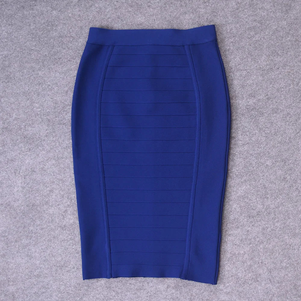 Sophisticated look of the HQBORY women's office lady pencil skirt, highlighting the solid pattern and empire waistline for a flattering fit.