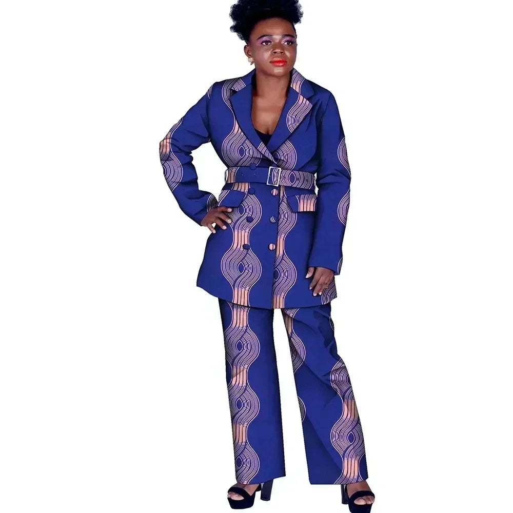 Graceful African print dress for women, featuring a beautifully designed headscarf, ideal for stylish party wear.
