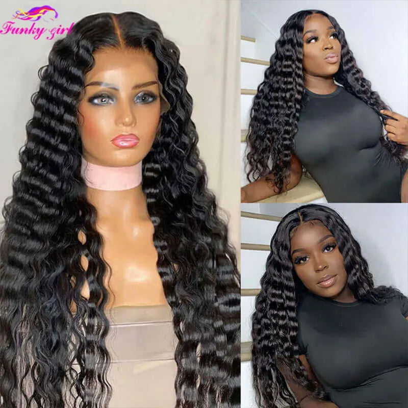 Exquisite Lace Front Wig crafted from high-quality 13x4 Brazilian hair, delivering a stunning deep wave style, ideal for enhancing your sophistication.