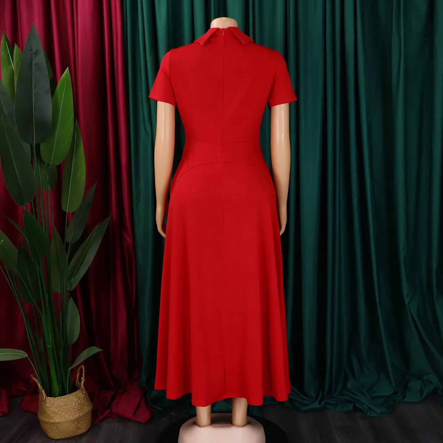 Close-up of the Charming Peter Pan Collar and Soft Fabric of Women's A-Line Church Dress, crafted by Hot Trends Area for a sophisticated look.