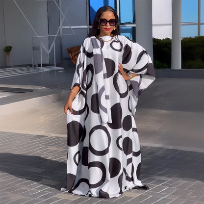 Luxury chiffon abaya for women showcasing an elegant Muslim caftan design, perfect for weddings, evenings, and festivals in one size.