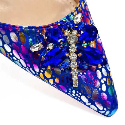 High-quality yellow crystal pumps displayed elegantly, ideal for upscale events and fashionable gatherings.