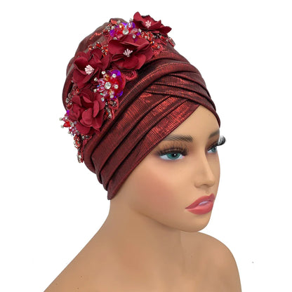 Sophisticated African headtie with slight stretch for comfort, designed for modern elegance and sophistication.