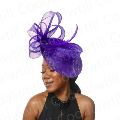 Refined 30CM grey fascinator cap, a luxurious accessory for Derby and Kentucky race day events.