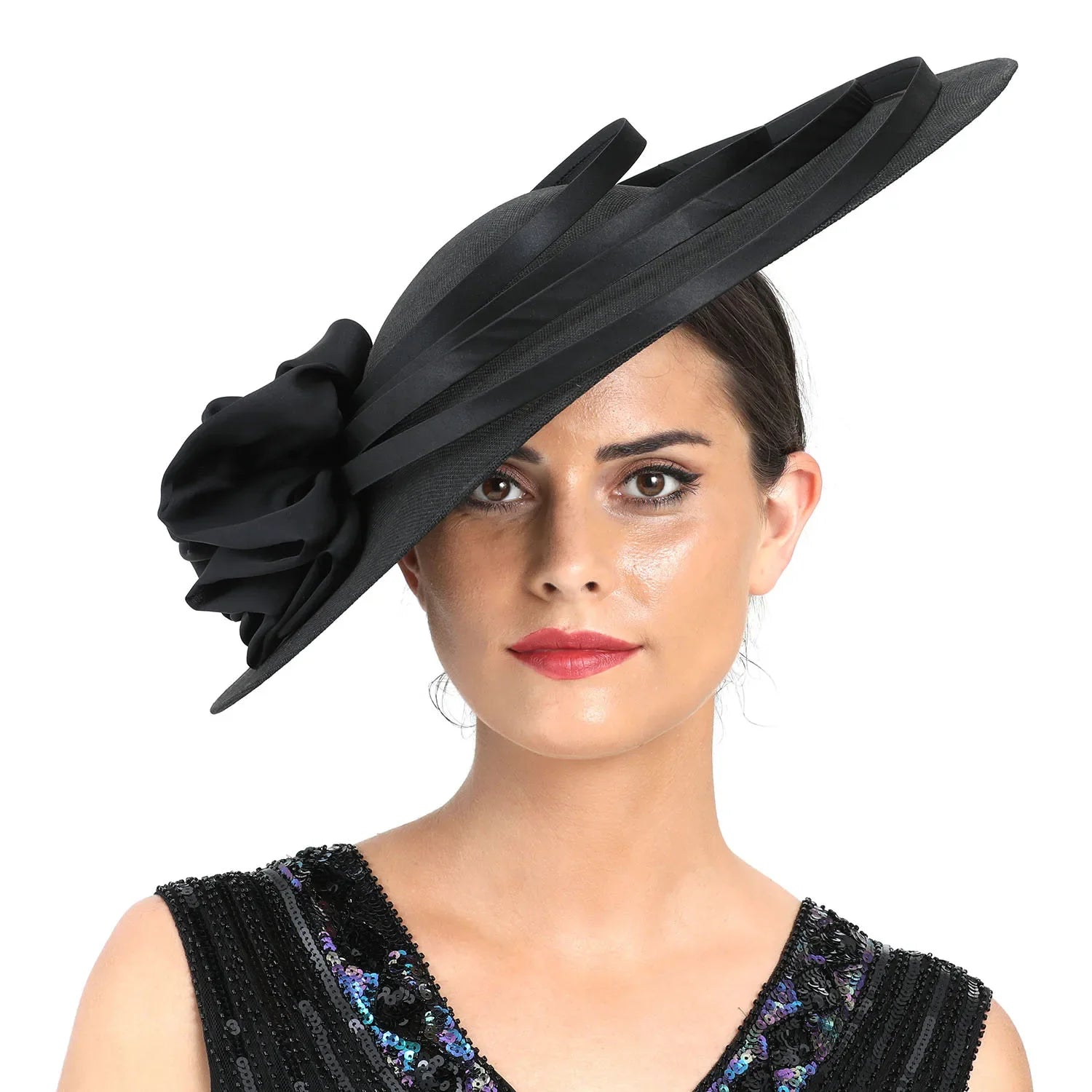 Fashion-forward polyester women's fascinator hat featuring a chic design, perfect accessory for enhancing sophisticated outfits.