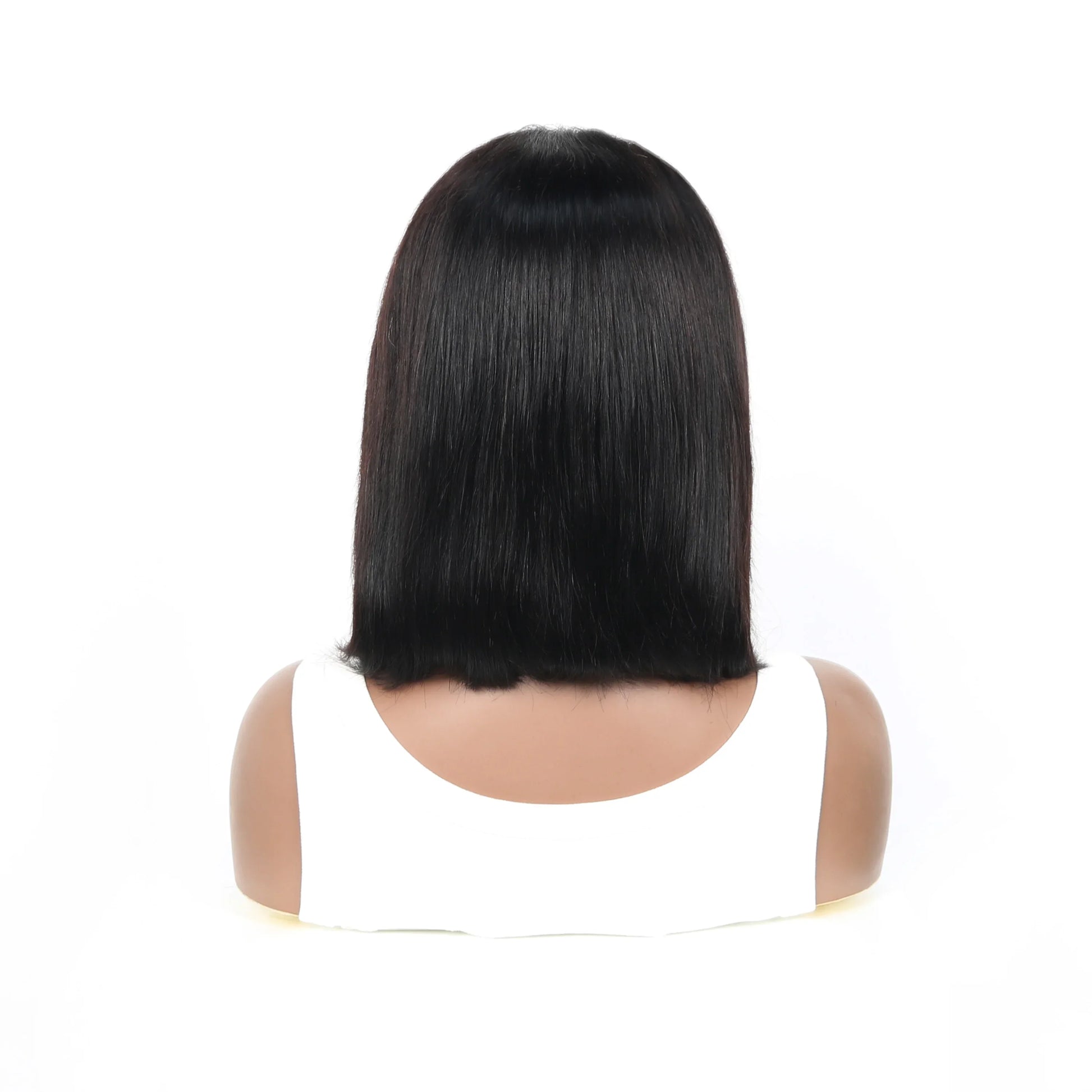 Refined short bob wig made from premium Brazilian hair, featuring a natural straight texture and crafted for comfort and luxury.