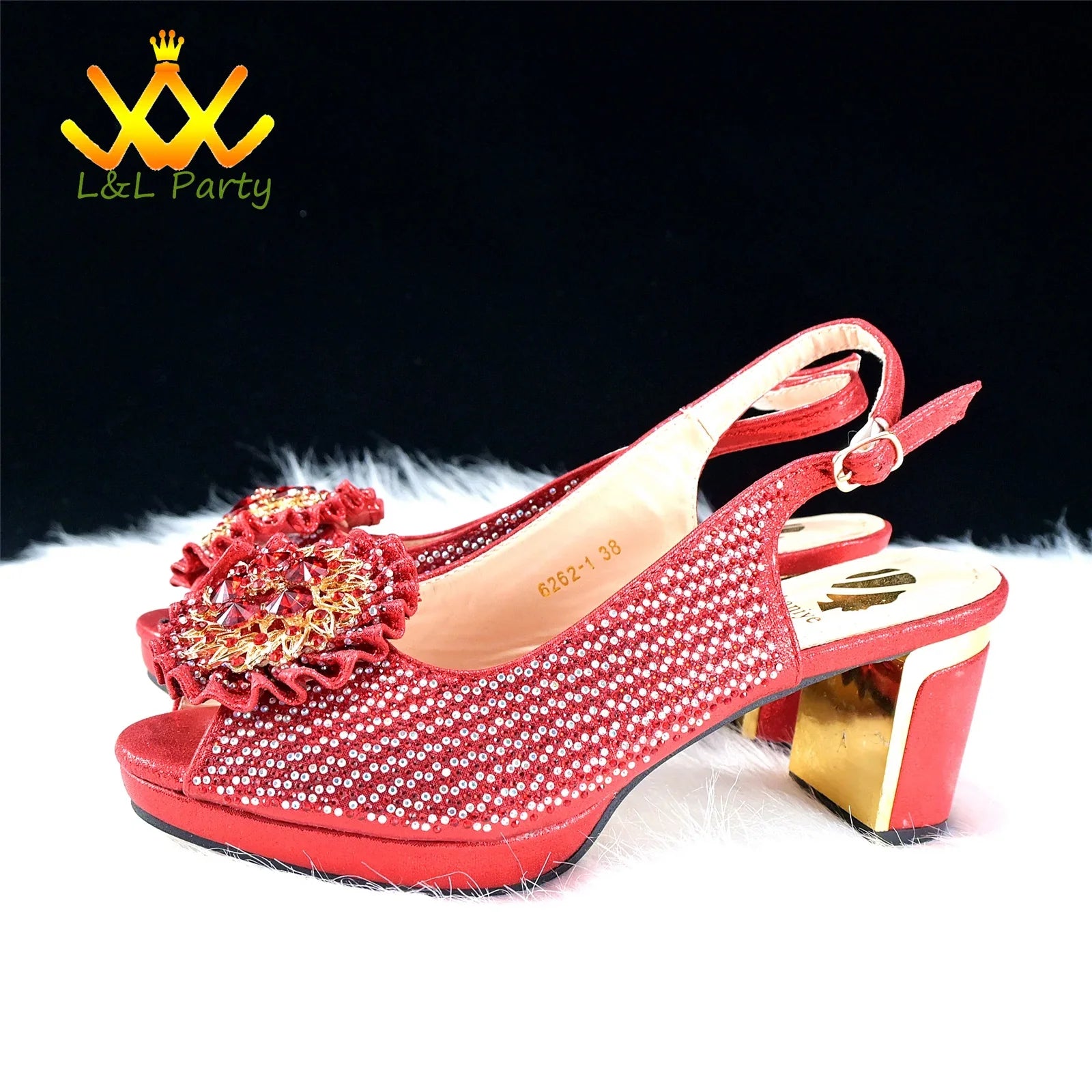 Matching elegant handbag set included with the Italian women's green crystal platform sandals, showcasing exquisite craftsmanship for special events.