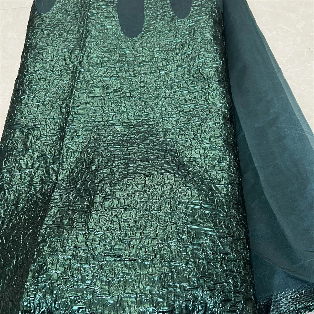 High-quality 5 yards of Nigerian tulle lace fabric, perfect for elegant bridal ceremonies, showcasing exquisite embroidery and craftsmanship.