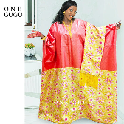 Sophisticated full-length view of the Luxury African Dashiki Wedding Dress showcasing its unique design for weddings and parties.