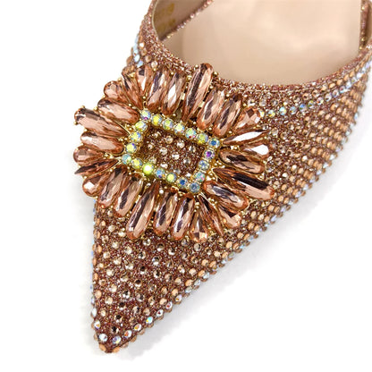 Stylish spike heel of women's party shoes, combining comfort and elegance for formal events and parties.