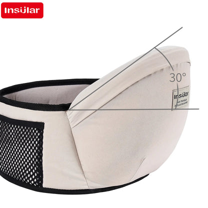 Elegant baby carrier with hip seat sling featuring a chic design, perfect for stylish parents and safe transportation of infants.