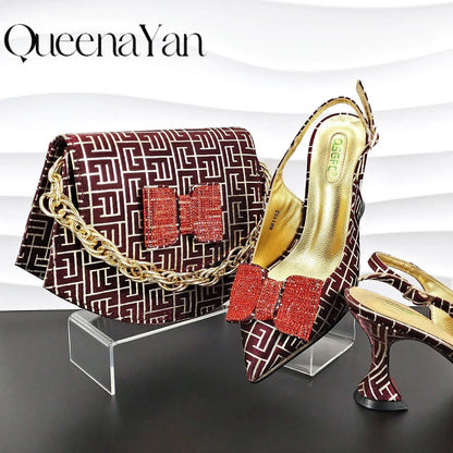 Stylish women's high heel shoe set crafted from high-quality PU material, featuring a classic pointed toe, perfect for enhancing your party outfit.