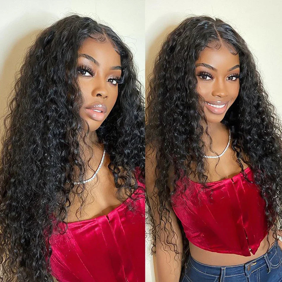 Exquisite Luxury Water Wave Brazilian Remy Hair Bundle showcasing deep, luscious curls measuring 10-30 inches in length.