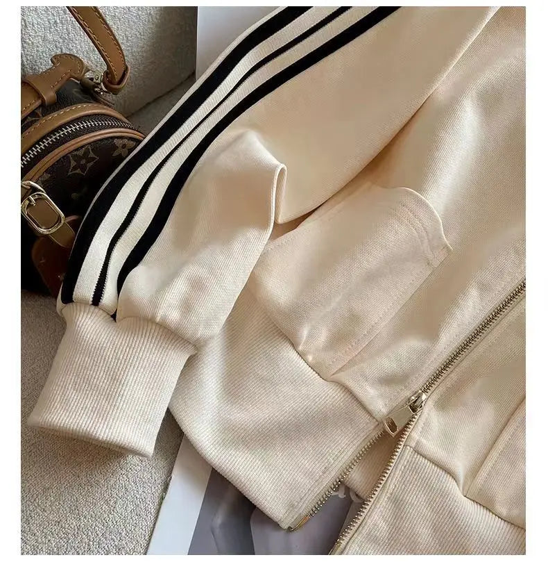 Stylish and sophisticated women's autumn winter sports set, combining comfort with high street fashion through its unique design and quality materials.