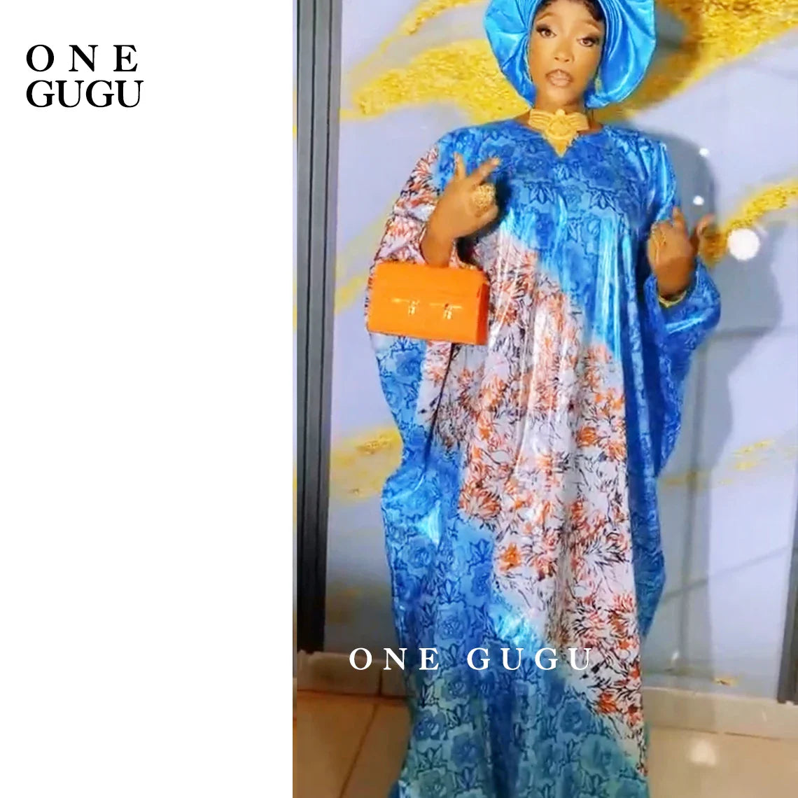 Premium Nigerian Bazin Riche Dashiki gown adorned with intricate embroidery lace, displayed elegantly with a matching shawl, suitable for formal parties and special occasions.