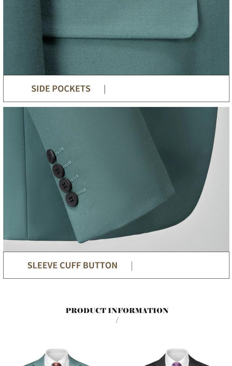 Elegantly tailored Italian slim fit business suit for men, suitable for weddings and formal events, showcased in a luxurious fabric finish.