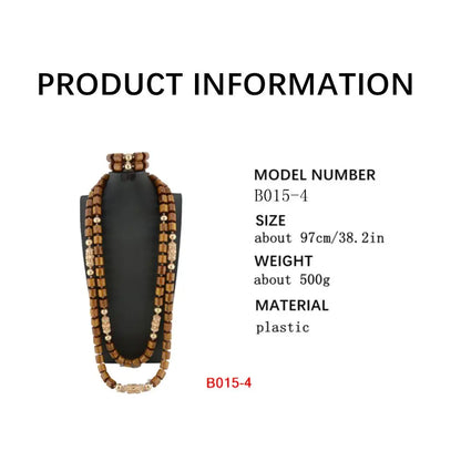 Close-up of exquisite resin bead necklace from the elegant African wedding jewelry set, showcasing classic design and intricate craftsmanship for special occasions.