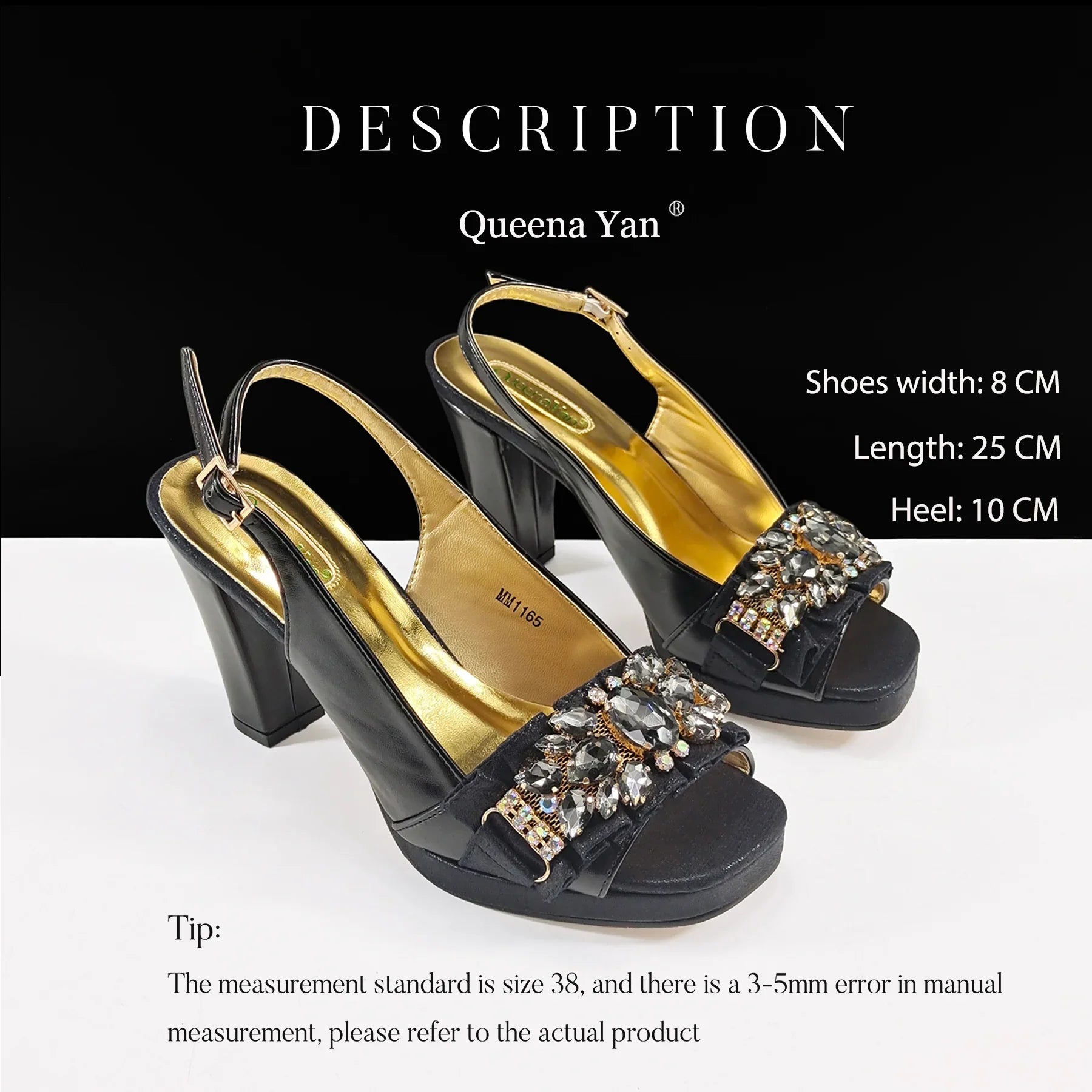 Glamorous gold high heels for women, showcasing a perfect blend of comfort and elegance with rhinestone accents for a sophisticated look.