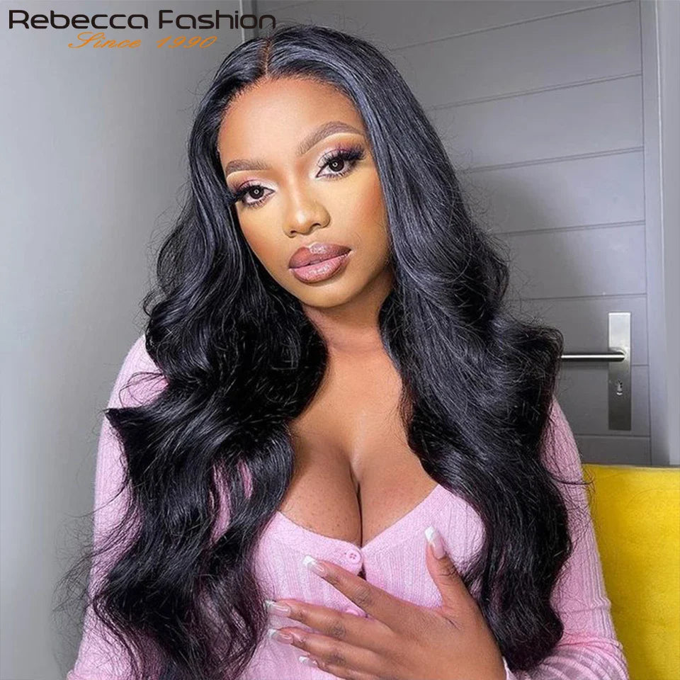 Elegant 18-24 inch Body Wave Lace Front Wig in rich, wavy texture, designed for a seamless blend with natural hair.