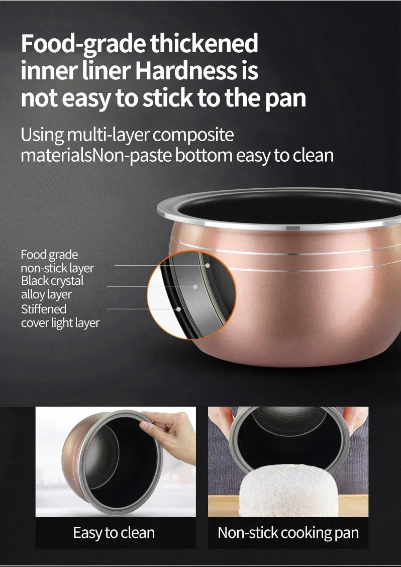 3L luxury large capacity 24V car rice cooker, ideal for truckers, showcasing its sleek design and portable functionality.