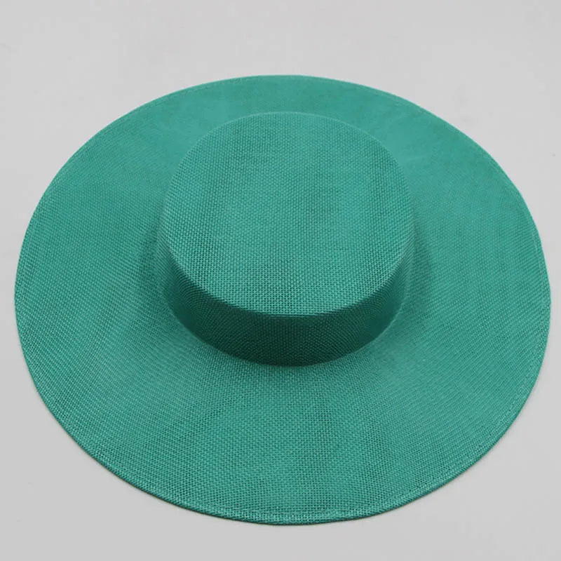 Close-up view of a sinamay fascinator hat, highlighting its exquisite texture and fashionable accessory ideal for special events.