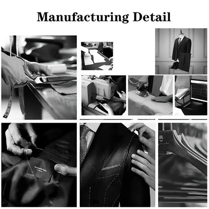 Detail of the peak lapel and smooth fabric on a men's vintage suit jacket, ideal for formal occasions.