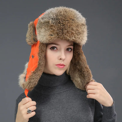 Soft and stylish faux fur bomber hat for outdoor winter adventures, perfect for all genders.