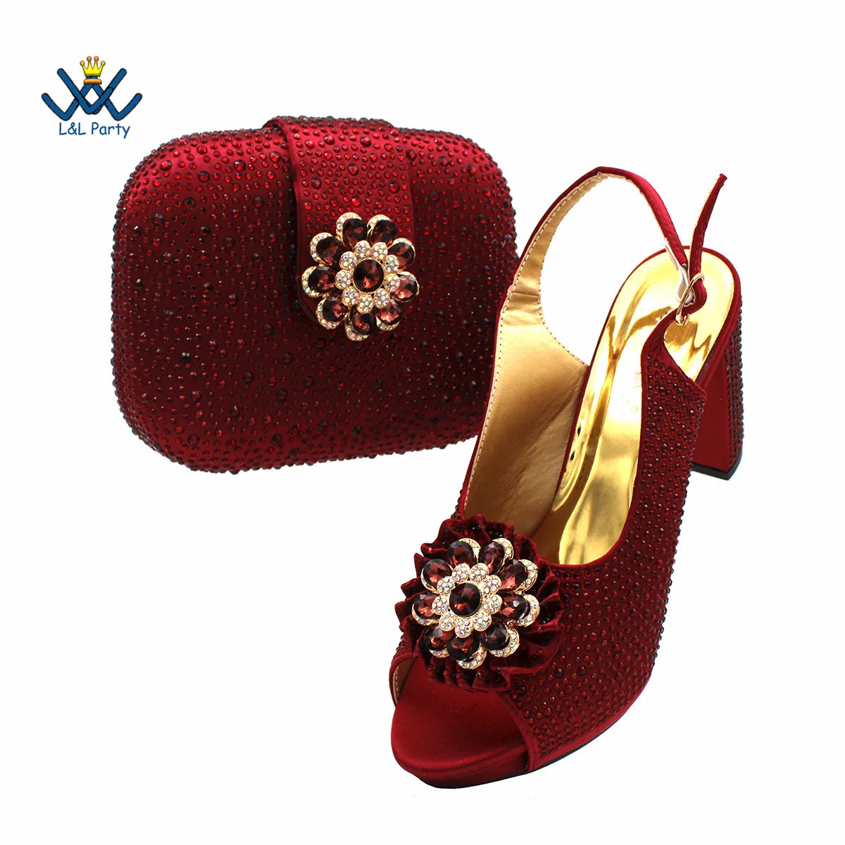 Complementary matching bag crafted to pair seamlessly with magenta peep toe party pumps, designed for a sophisticated look.