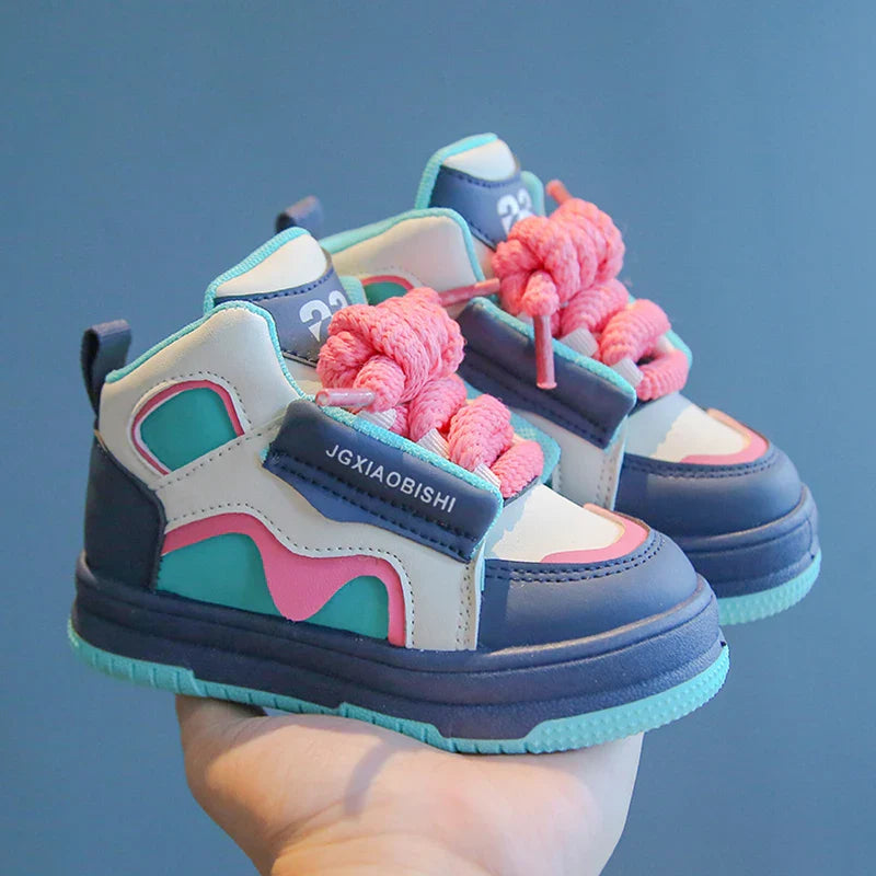 Sophisticated unisex casual sneakers for toddlers, crafted with high-quality PVC material, ensuring comfort and safety during play.