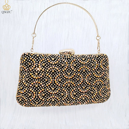 Close-up of QSGFC Italian Gold High Heel Sandals with exquisite crystal embellishments, ideal for weddings and upscale events, embracing luxury style.