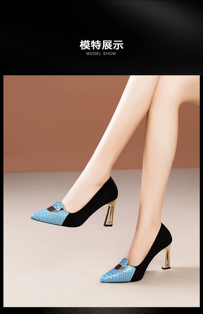 Chic luxury women's pointed toe pumps featuring a high heel, crafted from premium suede for a fashionable and versatile look.