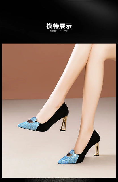 Chic luxury women's pointed toe pumps featuring a high heel, crafted from premium suede for a fashionable and versatile look.