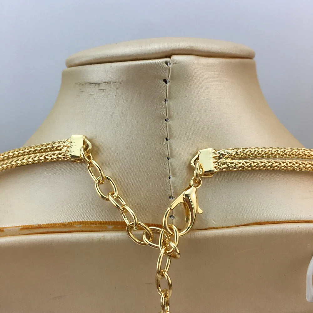 Glamorous ring from the Luxury Brazilian African Bride Jewelry Set, adorned with sparkling crystals, ideal for adding a touch of luxury to any bridal look.