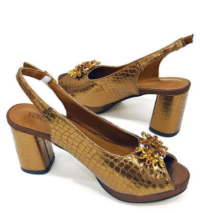 Elegant Italian bling rhinestone high heel peep toe pumps for women, showcasing exquisite craftsmanship and style.