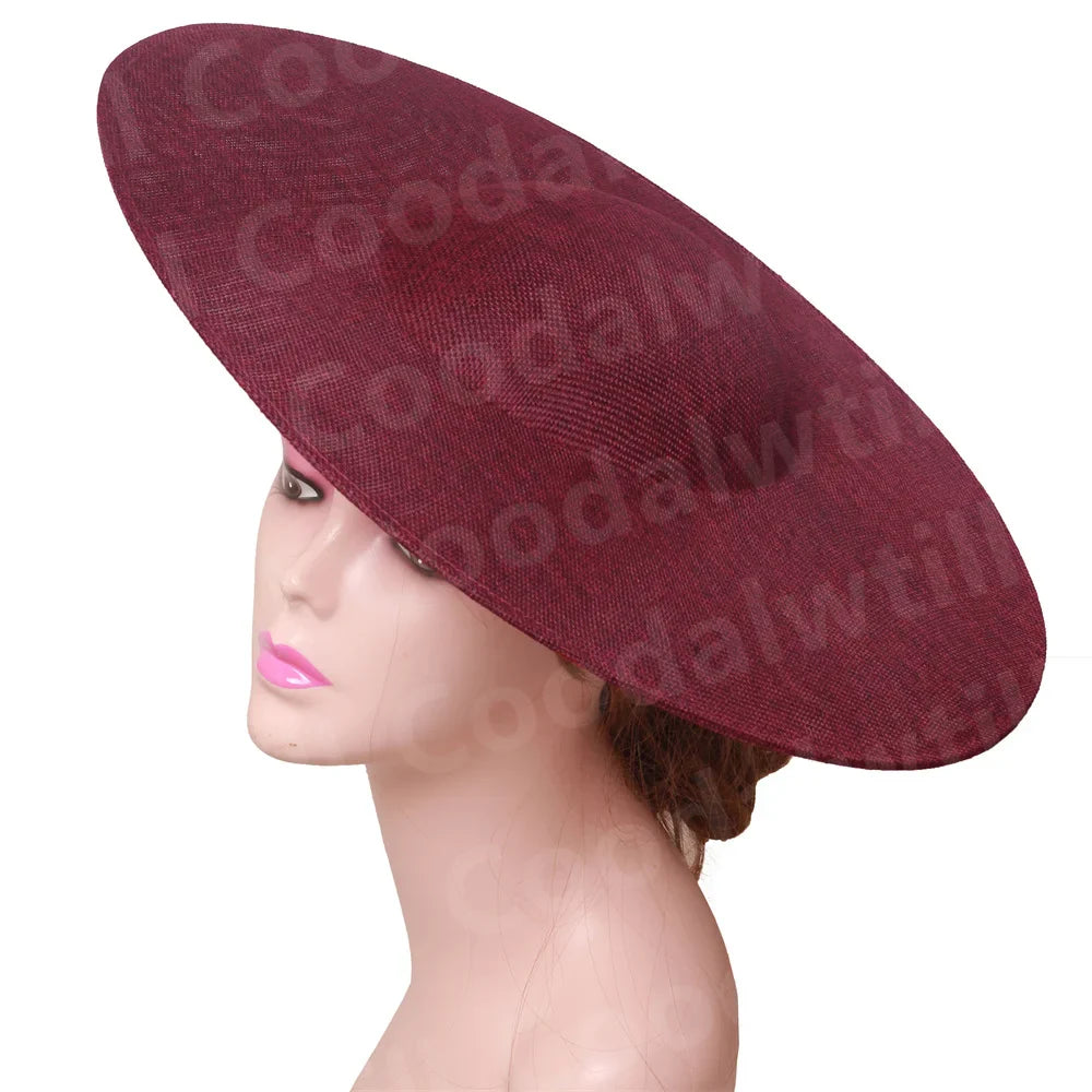 Elegant 40CM big fascinators base for DIY hair accessories, perfect for women's derby, weddings, and church events.