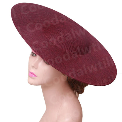 Elegant 40CM big fascinators base for DIY hair accessories, perfect for women's derby, weddings, and church events.