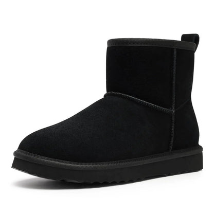 Warm and elegant women's ankle snow boots made from plush suede, designed to elevate any winter wardrobe.