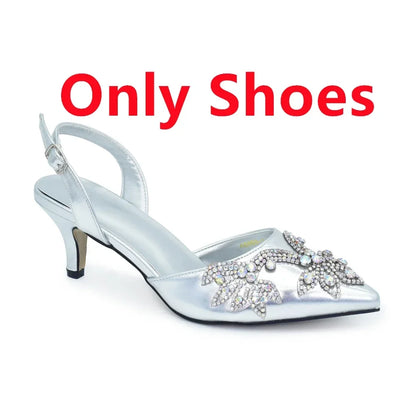 Elegant Italian women's high heel shoes in gold and purple with a matching bag set, perfect for parties and weddings, size 38-43.