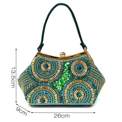 Luxurious women's pointed toe pumps in a stunning colour, paired with a fashionable handbag featuring a metal handle, ideal for upscale events.