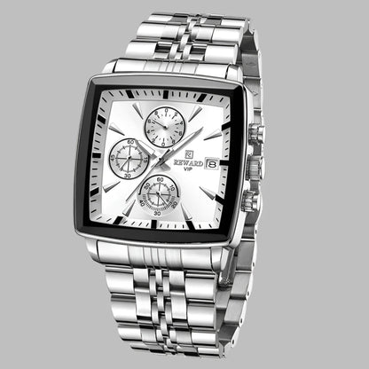 Men's luxury waterproof smart watch featuring advanced functions including stopwatch, backlight, and automatic date display.