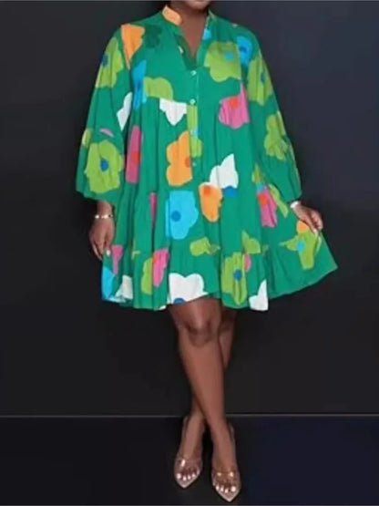 Luxurious autumn women's fashion V-neck jumpsuit featuring a stylish printed design and loose fit for maximum comfort.