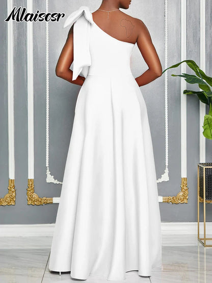 Full view of the Mlaiscsr African-inspired pleated evening dress in red, capturing the essence of summer elegance and sophistication for women at special events.