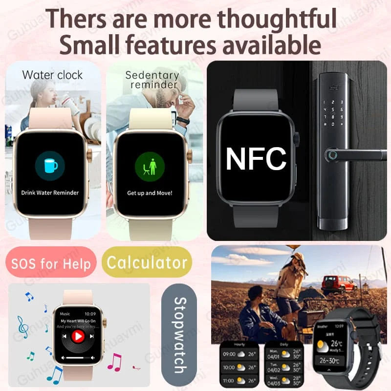 Premium quality smartwatch for women featuring multiple health functions, a luxurious appearance, and advanced AMOLED touchscreen technology for superior visibility.