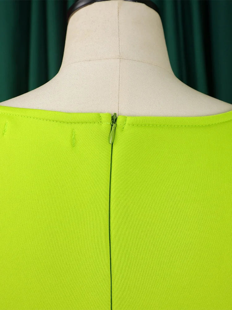 Wmstar Women's Elegant A-Line Banquet Dress in vibrant summer hues, showcasing a luxurious large swing skirt and sophisticated O-neck design, perfect for formal occasions.