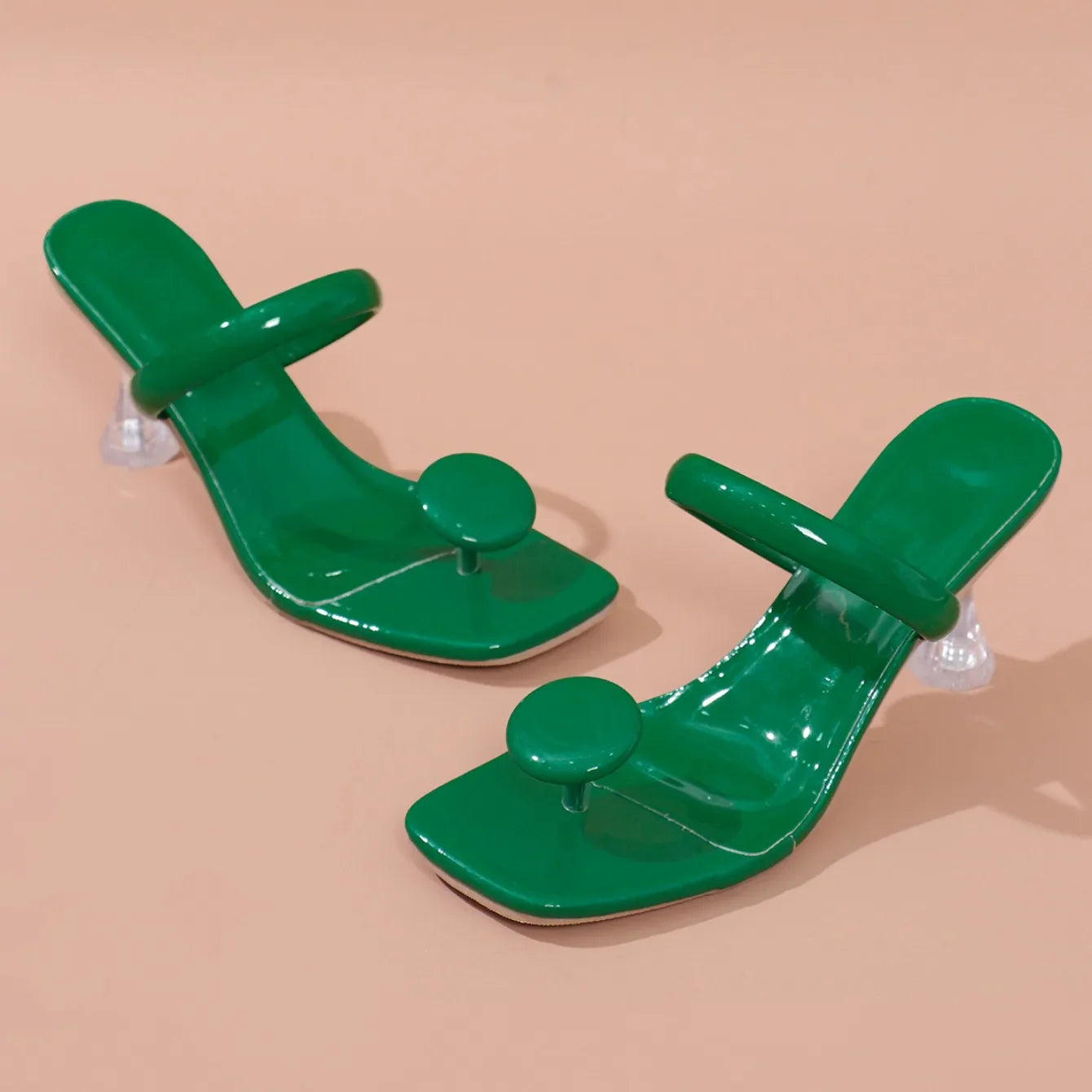 Elegant women's narrow band high heel sandals with a buckle strap, crafted in premium PU for summer parties.