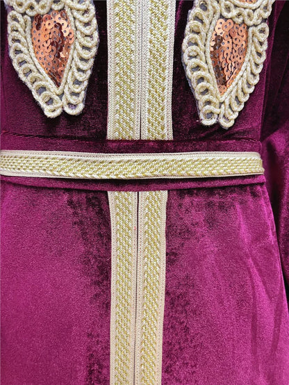 Model elegantly displaying the Ramadan Luxury Bat Sleeve Abaya, draped beautifully, epitomising grace and style for festive occasions.