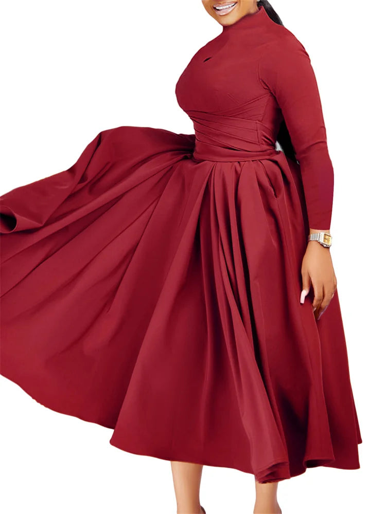 Wmstar Plus Size Women's African Dress showcasing an elegant long dashiki design, perfect for upscale parties and special occasions.