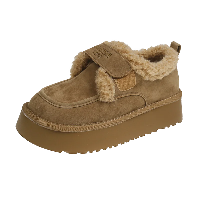 Luxurious plush winter women's ankle snow boots in black, featuring a non-slip rubber outsole, mid-calf height, and elegant round toe design, available in sizes 36 to 40, perfect for stylish winterwear.