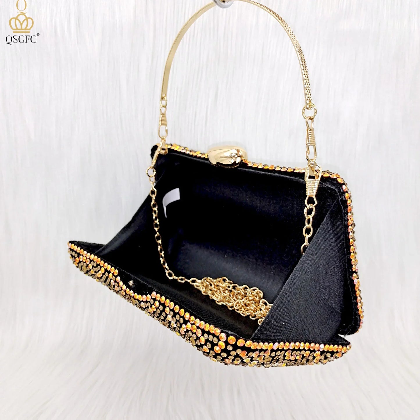 Sophisticated gold peep toe slingback pumps from QSGFC, crafted for comfort and elegance in women's fashion.